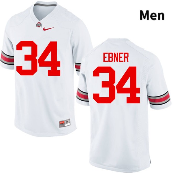 Ohio State Buckeyes Nate Ebner Men's #34 White Game Stitched College Football Jersey